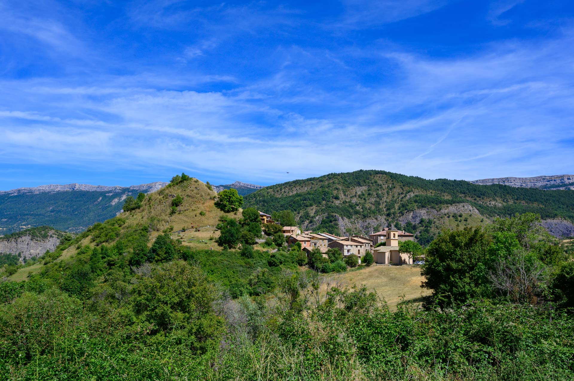 Dorp Entrages in het departement Alpes-de-Haute-Provence